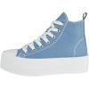 image:imageTOP Moda Women High Top Platform Sneakers Canvas LaceUp Fashion Shoes Flatform Thick Sole Casual Streetwear Trainers Sherry1Blue Denim