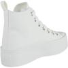 image:imageTOP Moda Women High Top Platform Sneakers Canvas LaceUp Fashion Shoes Flatform Thick Sole Casual Streetwear Trainers Sherry1White