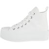 image:imageTOP Moda Women High Top Platform Sneakers Canvas LaceUp Fashion Shoes Flatform Thick Sole Casual Streetwear Trainers Sherry1White