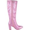 image:imageTOP Moda Women Knee High Rhinestone Studded Bling Boots Side Zippers Block High Heel Pointed Toe Sparkly MARTHA22Pink