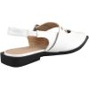 image:imageTOP Moda Women Pointed Toe Slingback Flats Elastic Ankle Strap Low Heel Dress Shoes Buckle Design Artist1White Patent