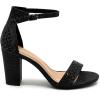 image:imageTOP Moda Women Rhinestone Glitter Ankle Strap Chunky Heel SandalsBlack Glitter