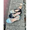 image:imageTOP Moda Women Rhinestone Glitter Ankle Strap Chunky Heel SandalsChampagne Glitter