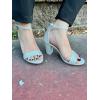 image:imageTOP Moda Women Rhinestone Glitter Ankle Strap Chunky Heel SandalsSilver Glitter