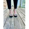 image:imageTOP Moda Women Rhinestone Platform High Heel Open Toe Dress Sandal Over The Toe Strap SilverBlack Nub Rhinestone