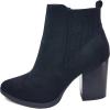 image:imageTOP Moda Womens Ankle Boots Chunky Stacked Mid Heel Elastic ChelseaBlack Suede
