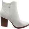 image:imageTOP Moda Womens Ankle Boots Chunky Stacked Mid Heel Elastic ChelseaWhite