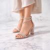 image:imageTOP Moda Womens Ankle Strap Open Toe Dressy Formal Strappy Rhinestone Chunky Heel Sandals 6Nude Patent