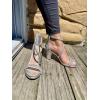 image:imageTOP Moda Womens Ankle Strap Open Toe Dressy Formal Strappy Rhinestone Chunky Heel Sandals 6Silver Rhinestone
