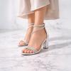 image:imageTOP Moda Womens Ankle Strap Open Toe Dressy Formal Strappy Rhinestone Chunky Heel Sandals 6Silver Rhinestone
