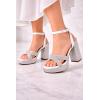 image:imageTOP Moda Womens Ankle Strap Open Toe Platform Dressy Formal Strappy Rhinestone SandalsWhite Pu Rhinestone