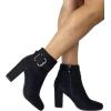 image:imageTOP Moda Womens Chunky High Heel Ankle Boots with BuckleBlack
