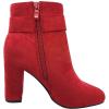 image:imageTOP Moda Womens Chunky High Heel Ankle Boots with BuckleRed