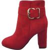 image:imageTOP Moda Womens Chunky High Heel Ankle Boots with BuckleRed