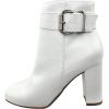 image:imageTOP Moda Womens Chunky High Heel Ankle Boots with BuckleWhite