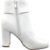 image:imageTOP Moda Womens Chunky High Heel Ankle Boots with BuckleWhite