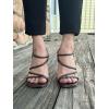 image:imageTOP Moda Womens Chunky High Heel Sandals Square Toe Ankle Strap Sandals 6Brown Pu