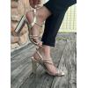 image:imageTOP Moda Womens Chunky High Heel Sandals Square Toe Ankle Strap Sandals 6Gold Metallic