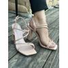 image:imageTOP Moda Womens Chunky High Heel Sandals Square Toe Ankle Strap Sandals 6Nude Pu