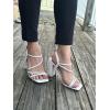 image:imageTOP Moda Womens Chunky High Heel Sandals Square Toe Ankle Strap Sandals 6White Pu