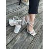 image:imageTOP Moda Womens Chunky High Heel Sandals Square Toe Ankle Strap Sandals 6White Pu