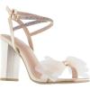 image:imageTOP Moda Womens Formal Rhinestone High Heel Sandal Ankle Strap With Bow BlackCream Satin