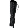 image:imageTOP Moda Womens Page65 Knee High Round Toe LaceUp Slouched High Heel BootsPremier Black