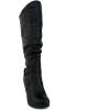 image:imageTOP Moda Womens Page65 Knee High Round Toe LaceUp Slouched High Heel BootsPremier Black