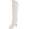 image:imageTOP Moda Womens Page65 Knee High Round Toe LaceUp Slouched High Heel BootsWhite