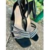 image:imageTOP Moda Womens Rhinestone Chunky Heel Ankle Strap SandalsBlack Nub Rhinestone