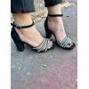 image:imageTOP Moda Womens Rhinestone Chunky Heel Ankle Strap SandalsBlack Nub Rhinestone