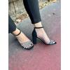 image:imageTOP Moda Womens Rhinestone Chunky Heel Ankle Strap SandalsBlack Nub Rhinestone
