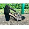 image:imageTOP Moda Womens Rhinestone Chunky Heel Ankle Strap SandalsBlack Nub Rhinestone