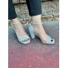 image:imageTOP Moda Womens Rhinestone Chunky Heel Ankle Strap SandalsSilver Glitter