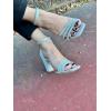 image:imageTOP Moda Womens Rhinestone Chunky Heel Ankle Strap SandalsSilver Glitter