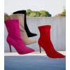 image:imageTOP Moda Womens Rhinestone Stiletto Heel Boots Pointed Toe Ankle BootieFuchsia