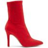 image:imageTOP Moda Womens Rhinestone Stiletto Heel Boots Pointed Toe Ankle BootieRed