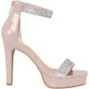 image:imageTOP Moda Womens Stiletto High Heel Sandals Platform Open Toe Ankle Strap Dress ShoesRhinestone HeelNude Rhinestone