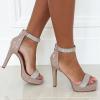 image:imageTOP Moda Womens Stiletto High Heel Sandals Platform Open Toe Ankle Strap Dress ShoesRhinestone HeelNude Rhinestone