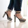 image:imageWomens Rhinestone Platform High Heel Open Toe Ankle Strap SandalsBlack Rhinestone