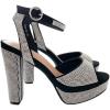 image:imageWomens Rhinestone Platform High Heel Open Toe Ankle Strap SandalsBlack Rhinestone