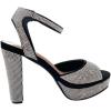 image:imageWomens Rhinestone Platform High Heel Open Toe Ankle Strap SandalsBlack Rhinestone
