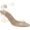 image:imageTOP Moda Darcie1 Womens Fashion Ankle Strap Chunky Low Heel Dress Sandal ShoesNude Transparent8