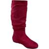 image:imageTOP Moda Data1 Womens Shoes Cute amp Comfort Round Toe Flat Heel Slouchy Mid Calf BootRed
