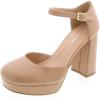 image:imageTOP Moda Platform Closed Toe Chunky Heel SandalCamel