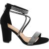 image:imageTOP Moda Rosa66 Ankle Strap Dressy High Heel Sandal Nonslip Sole For Wedding Party Prom Evening Wear or Any Occasion Sleek Style Block Heel SandalsBlack Nubuck