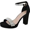 image:imageTOP Moda Women Rhinestone Platform High Heel Open Toe Dress Sandal Over The Toe Strap SilverBlack Nub Rhinestone
