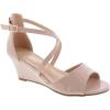 image:imageTOP Moda Women Wedge Heels Sandals Open Toe Ankle Strap Party Pumps ShoesNude Patent