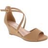 image:imageTOP Moda Women Wedge Heels Sandals Open Toe Ankle Strap Party Pumps ShoesTan Nub