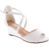 image:imageTOP Moda Women Wedge Heels Sandals Open Toe Ankle Strap Party Pumps ShoesWhite Pu